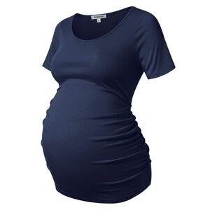 NWT Navy Blue Short Sleeve Maternity Top Size L